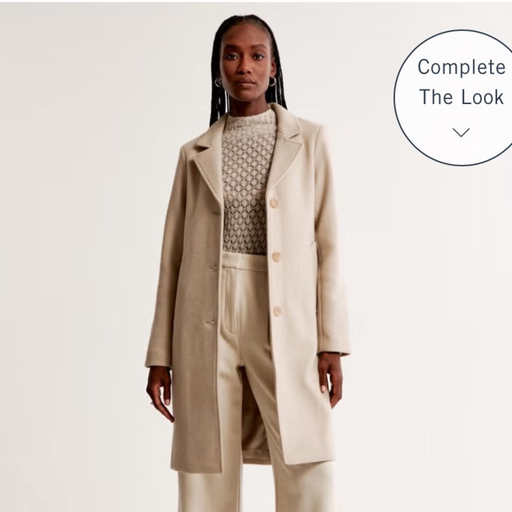 The A&F Dad Coat in Light Brown